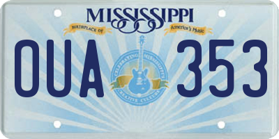 MS license plate OUA353
