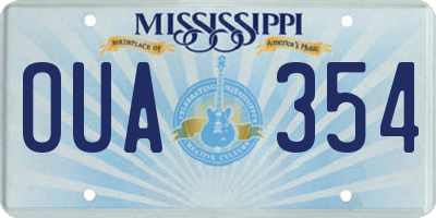 MS license plate OUA354