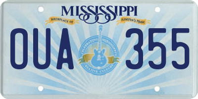 MS license plate OUA355