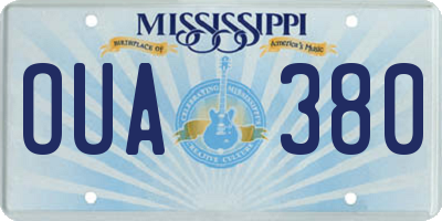 MS license plate OUA380