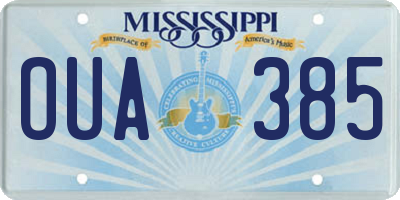 MS license plate OUA385