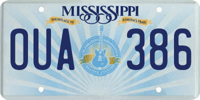 MS license plate OUA386