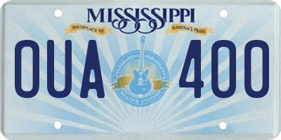 MS license plate OUA400