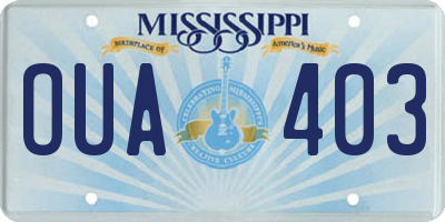 MS license plate OUA403