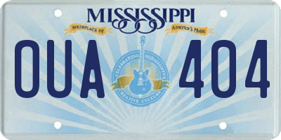 MS license plate OUA404