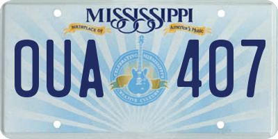 MS license plate OUA407