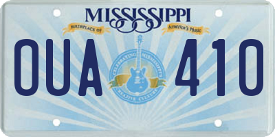 MS license plate OUA410