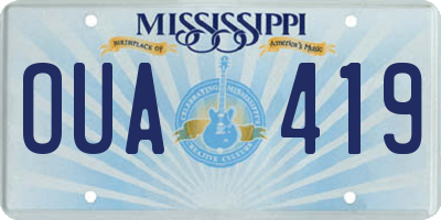MS license plate OUA419
