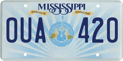 MS license plate OUA420