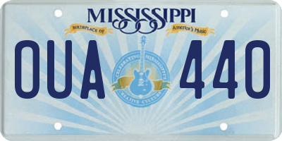 MS license plate OUA440