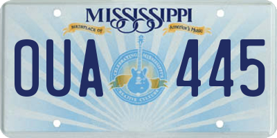 MS license plate OUA445