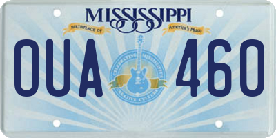 MS license plate OUA460