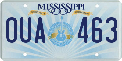 MS license plate OUA463