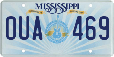 MS license plate OUA469