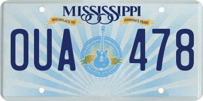 MS license plate OUA478