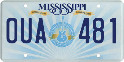 MS license plate OUA481