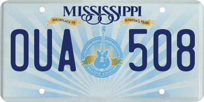 MS license plate OUA508