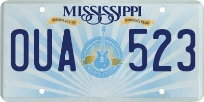 MS license plate OUA523