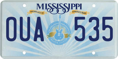 MS license plate OUA535