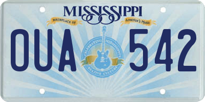 MS license plate OUA542