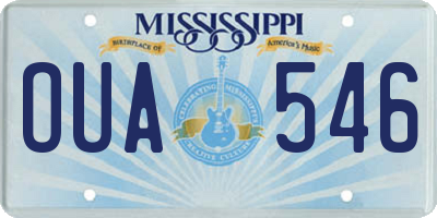 MS license plate OUA546