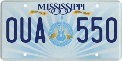 MS license plate OUA550