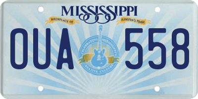 MS license plate OUA558