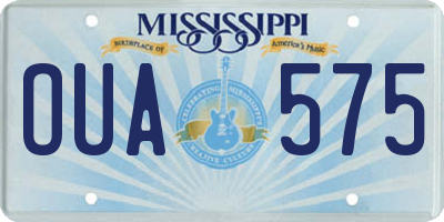 MS license plate OUA575