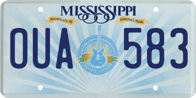 MS license plate OUA583
