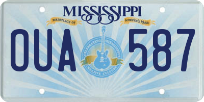 MS license plate OUA587