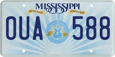 MS license plate OUA588