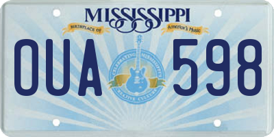 MS license plate OUA598