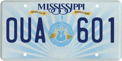 MS license plate OUA601