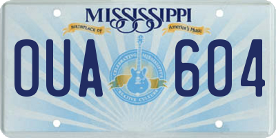 MS license plate OUA604