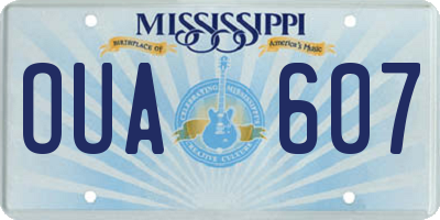 MS license plate OUA607