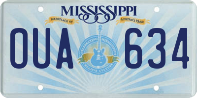 MS license plate OUA634