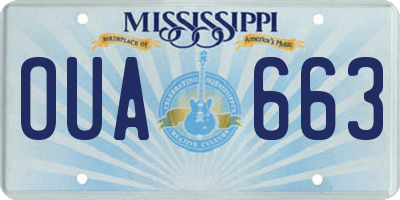 MS license plate OUA663