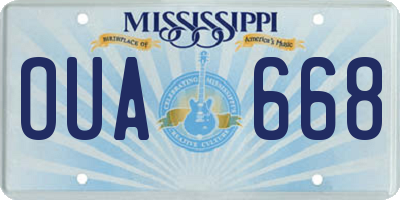 MS license plate OUA668