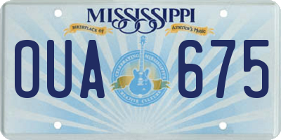 MS license plate OUA675
