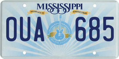 MS license plate OUA685