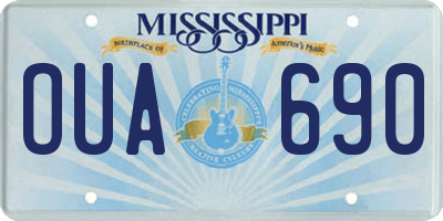 MS license plate OUA690