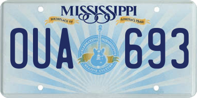 MS license plate OUA693