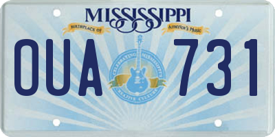 MS license plate OUA731