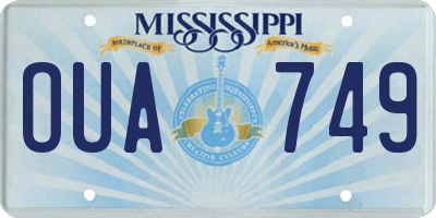 MS license plate OUA749