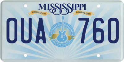 MS license plate OUA760