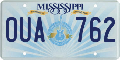 MS license plate OUA762