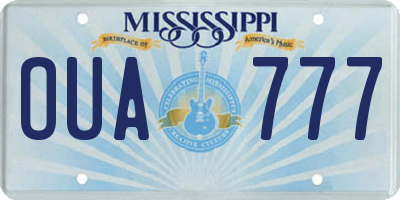 MS license plate OUA777