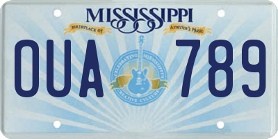 MS license plate OUA789