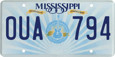 MS license plate OUA794