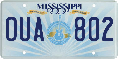 MS license plate OUA802